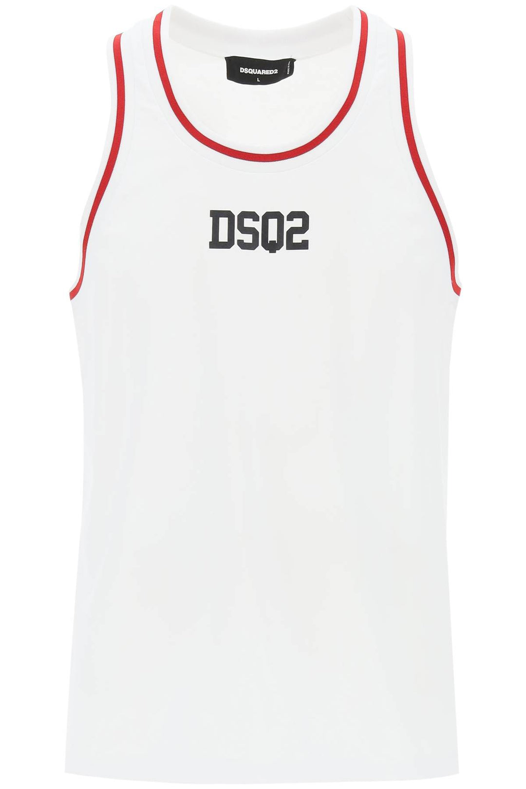Dsquared2 Replace With Double Quotecotton Dsq2 Cool Tank   Bianco