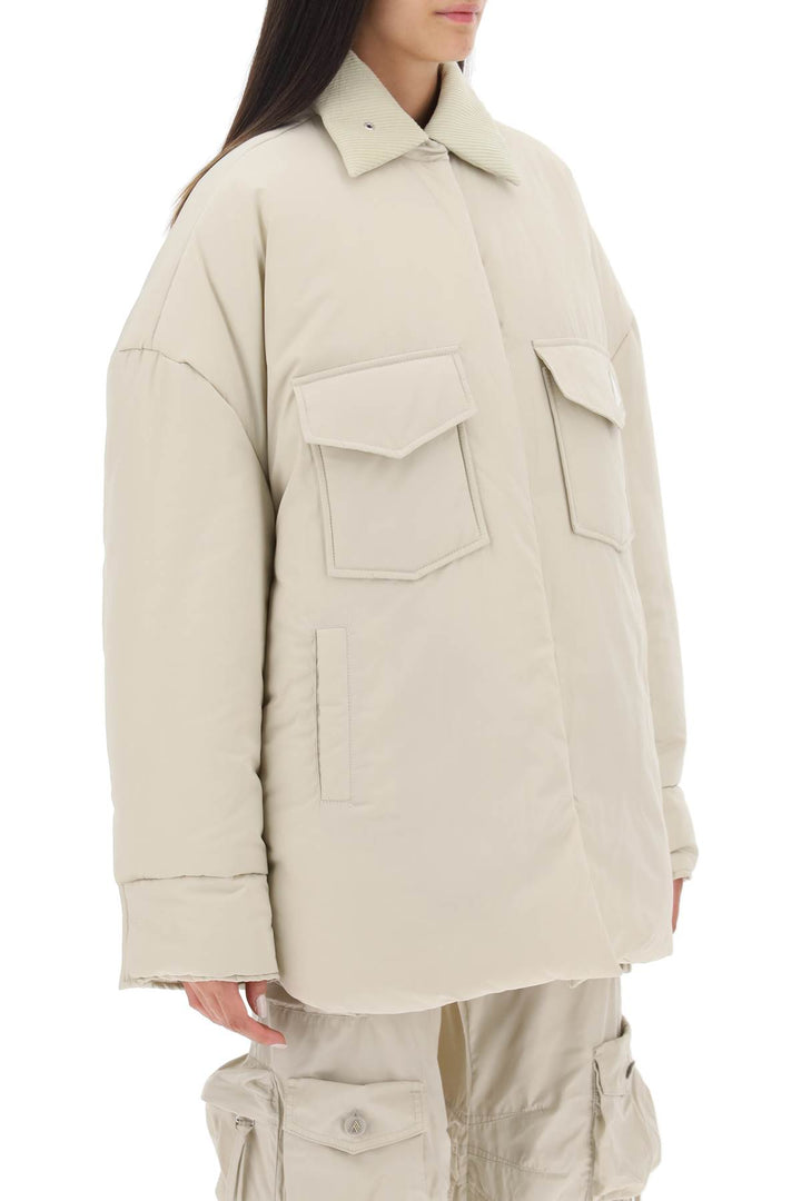 The Attico Oversized Midi Puffer Jacket   Beige