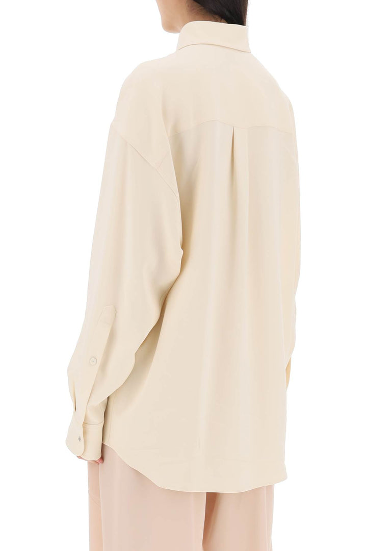 Stella Mc Cartney Oversized Shirt In Crepe Jersey   Neutro
