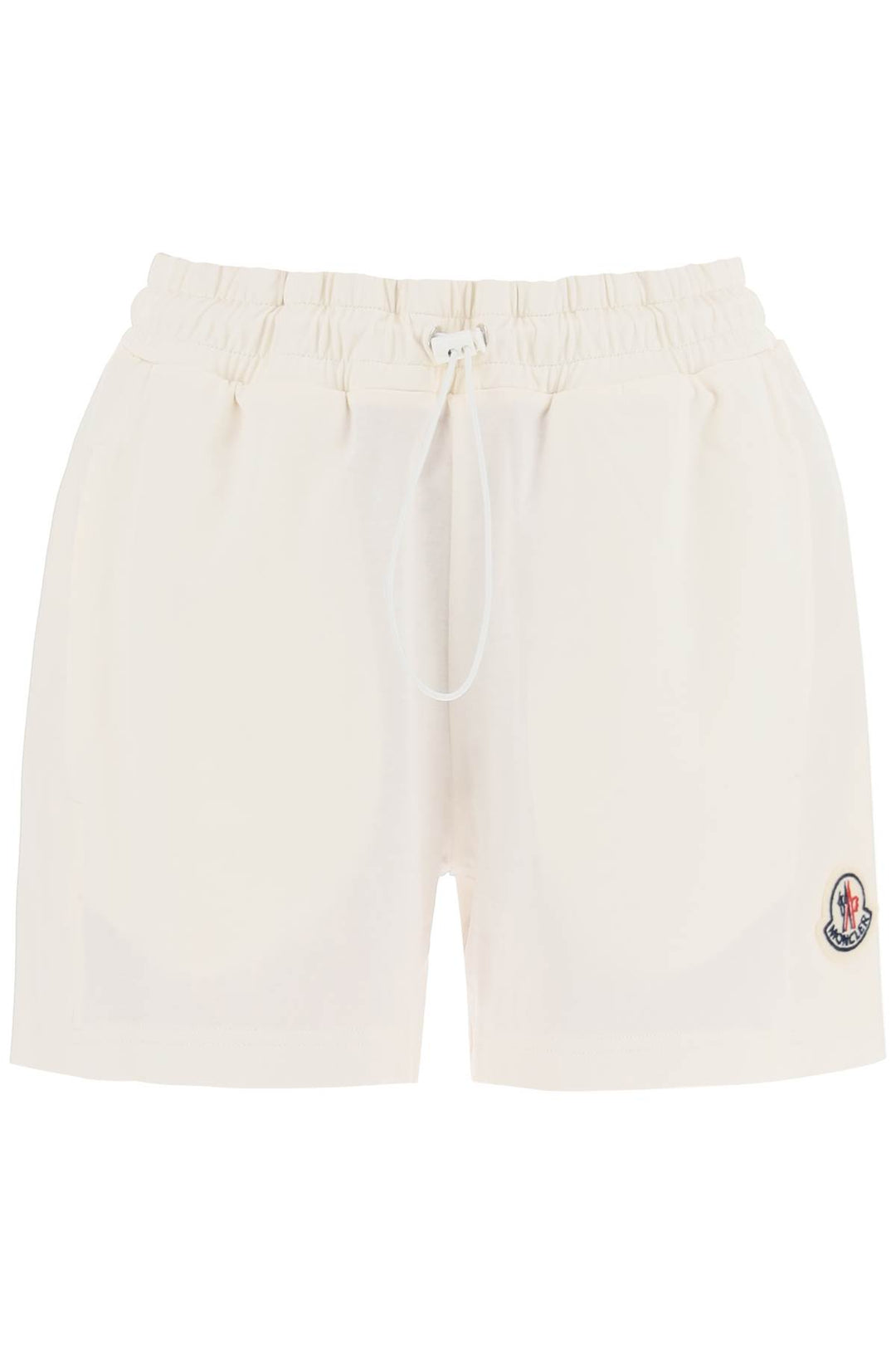 Moncler Sporty Shorts With Nylon Inserts   Bianco