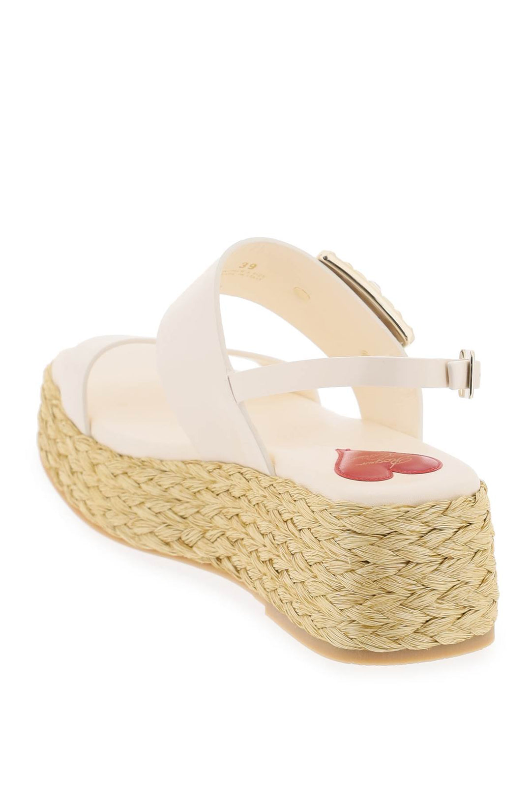 Roger Vivier Replace With Double Quotecrystal Buckle Espadrilles   Bianco