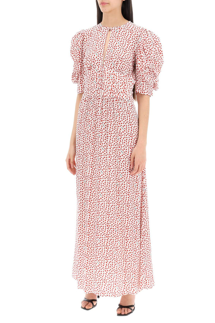 Rotate Maxi Dress With Puffed Sleeves   Bianco