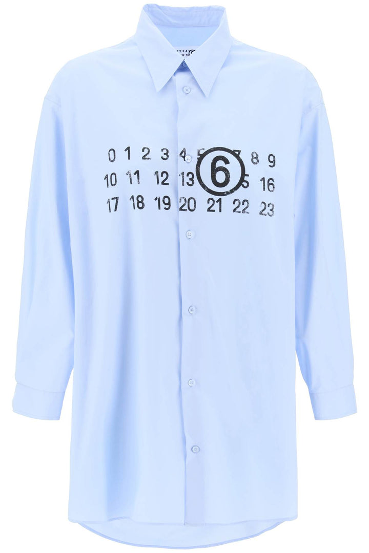 Mm6 Maison Margiela Shirt Dress With Numeric Logo   Celeste