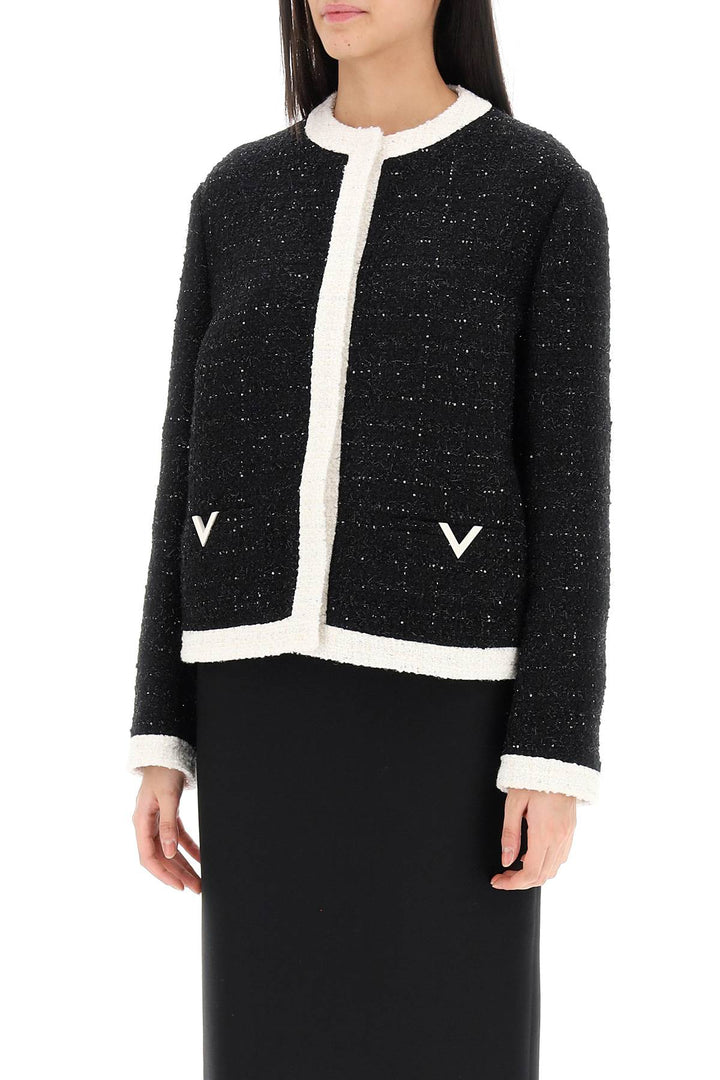 Valentino Garavani Glaze Tweed Jacket   Nero