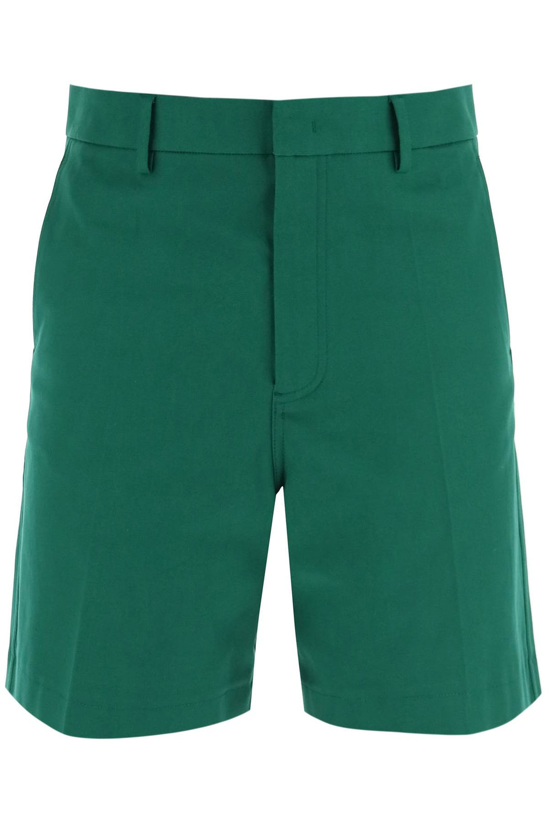 Valentino Garavani Replace With Double Quotecanvas Bermuda Shorts With V Detailreplace With Double Quote   Verde