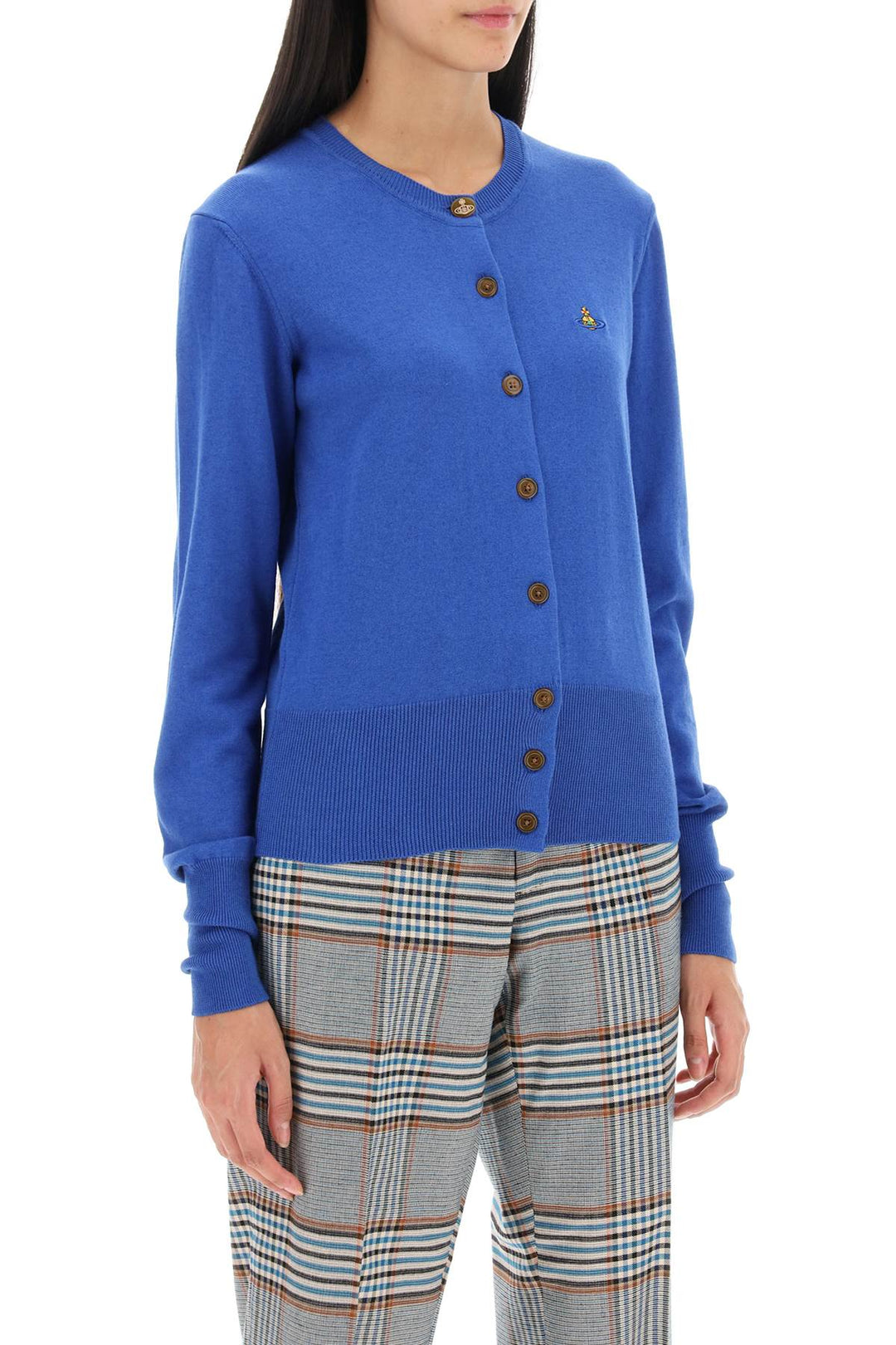 Vivienne Westwood Bea Cardigan With Logo Embroidery   Blue
