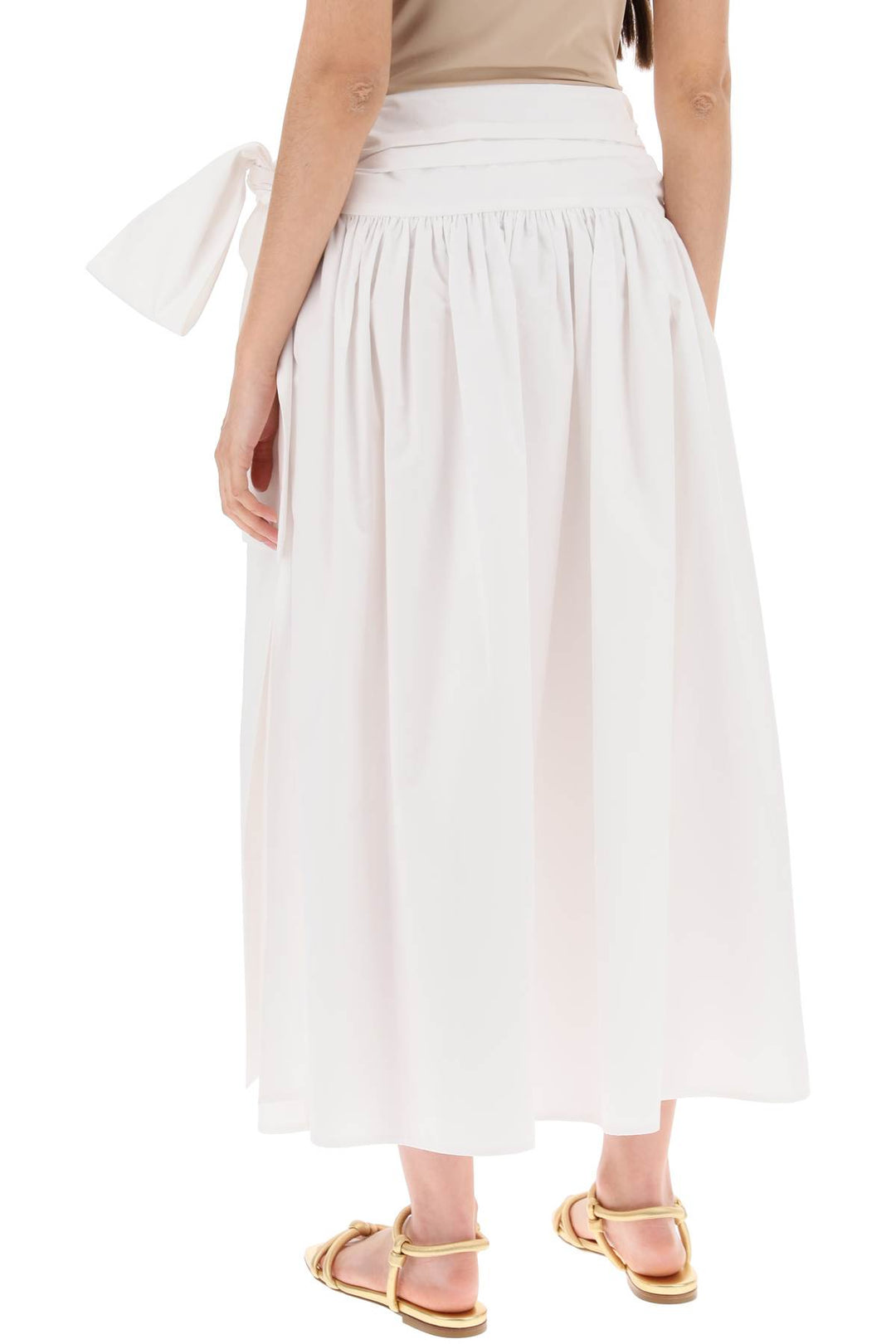 Magda Butrym Cotton Midi Skirt For Women   Bianco