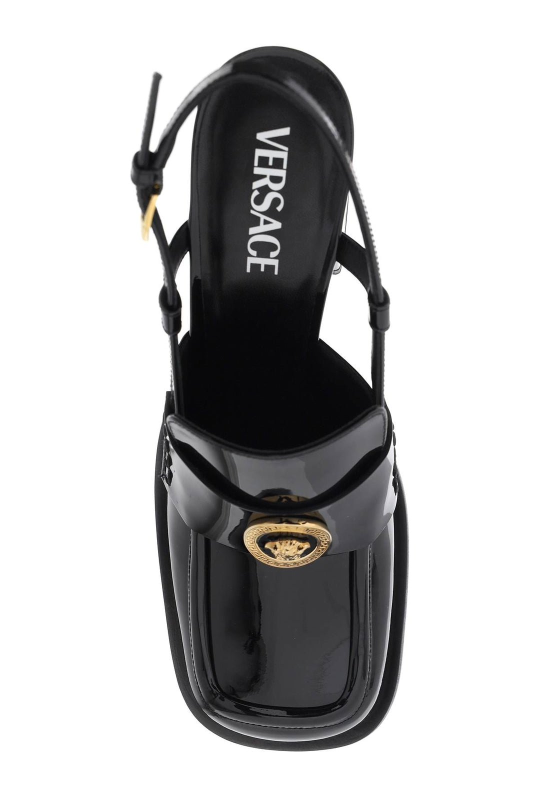 Versace Patent Leather Pumps Loafers   Nero