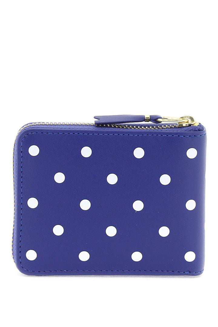 Comme Des Garcons Wallet Polka Dot Zip Around Wallet With   Blu