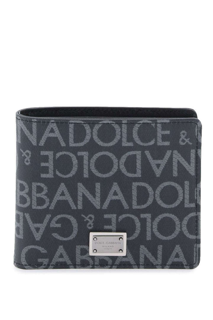 Dolce & Gabbana Jacquard Logo Wallet   Grigio