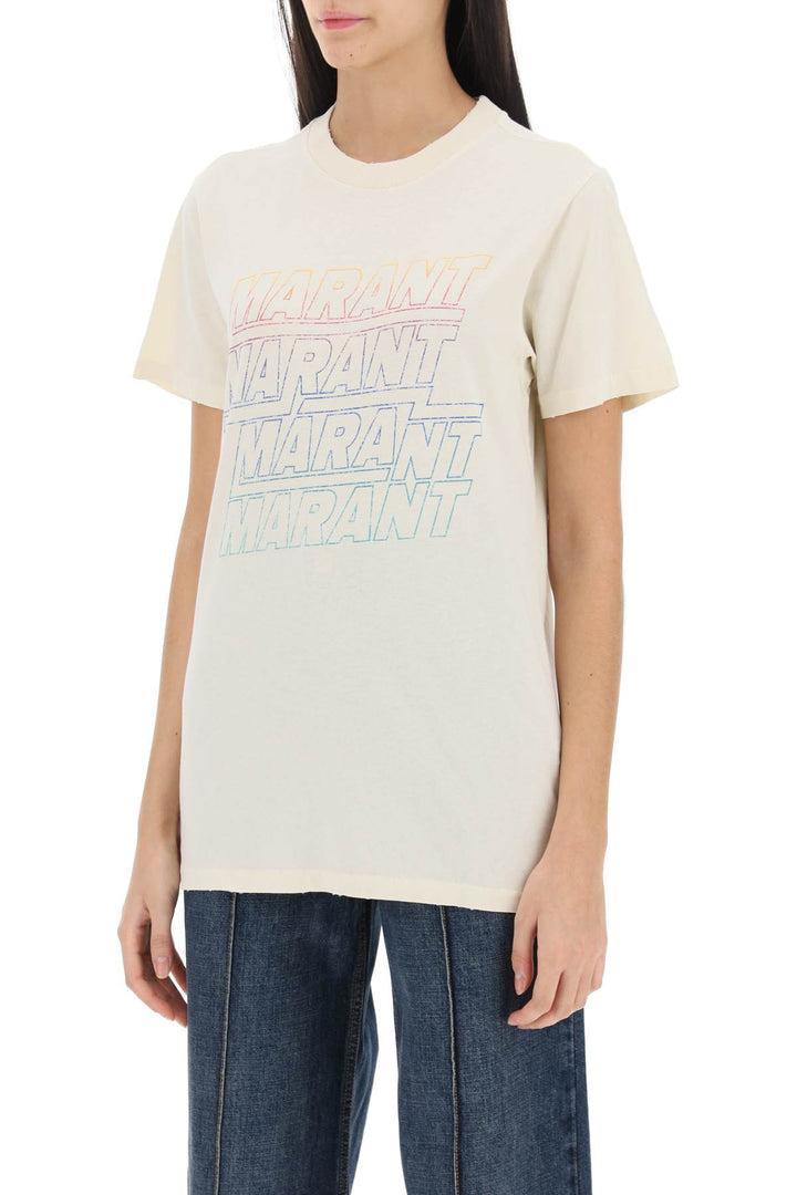 Isabel Marant Etoile Zoeline T Shirt With Logo Print   Giallo