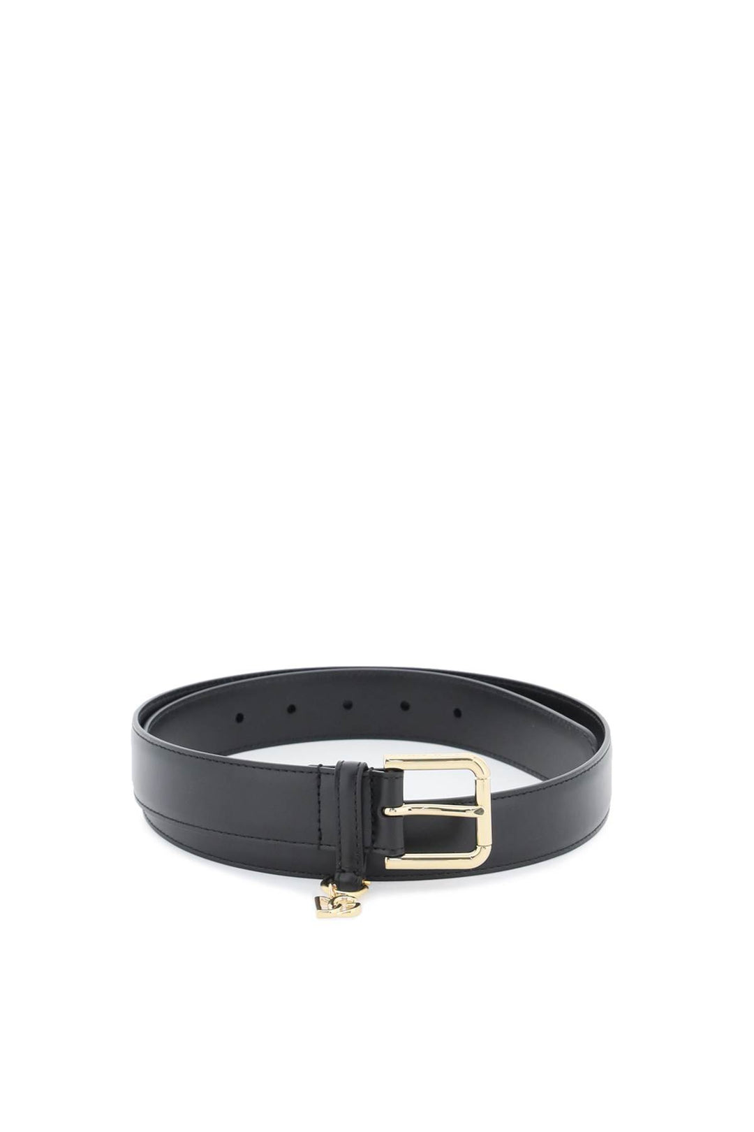 Dolce & Gabbana Belt With Charm Logo   Nero