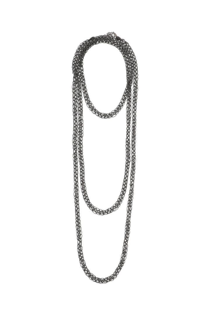 Brunello Cucinelli Precious Loops Necklace   Grigio