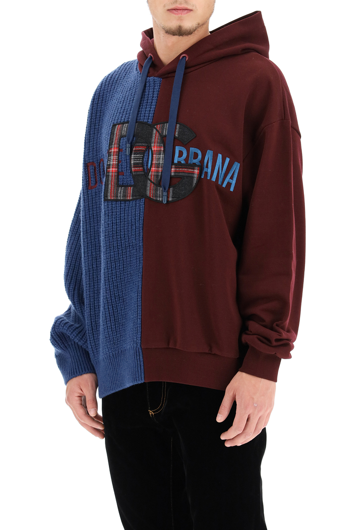 Dolce & Gabbana Mixed Technique Sweatshirt   Blu