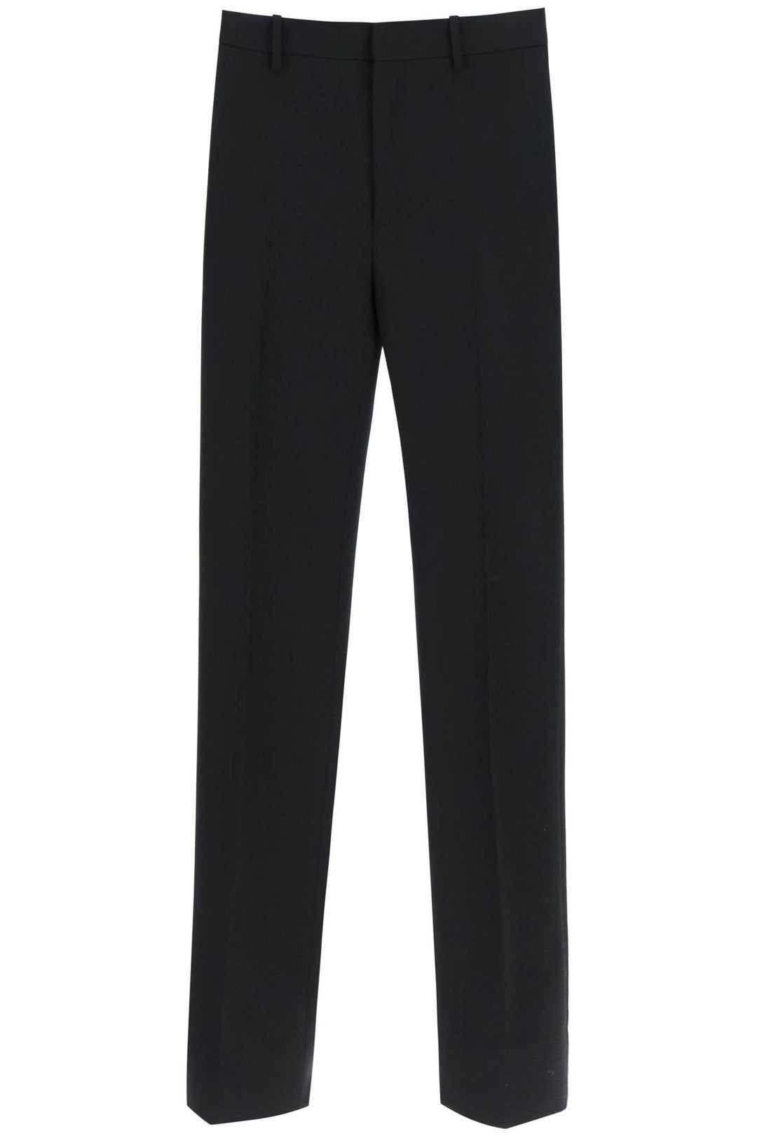Off White Slim Tailored Pants With Zippered Ankle   Nero