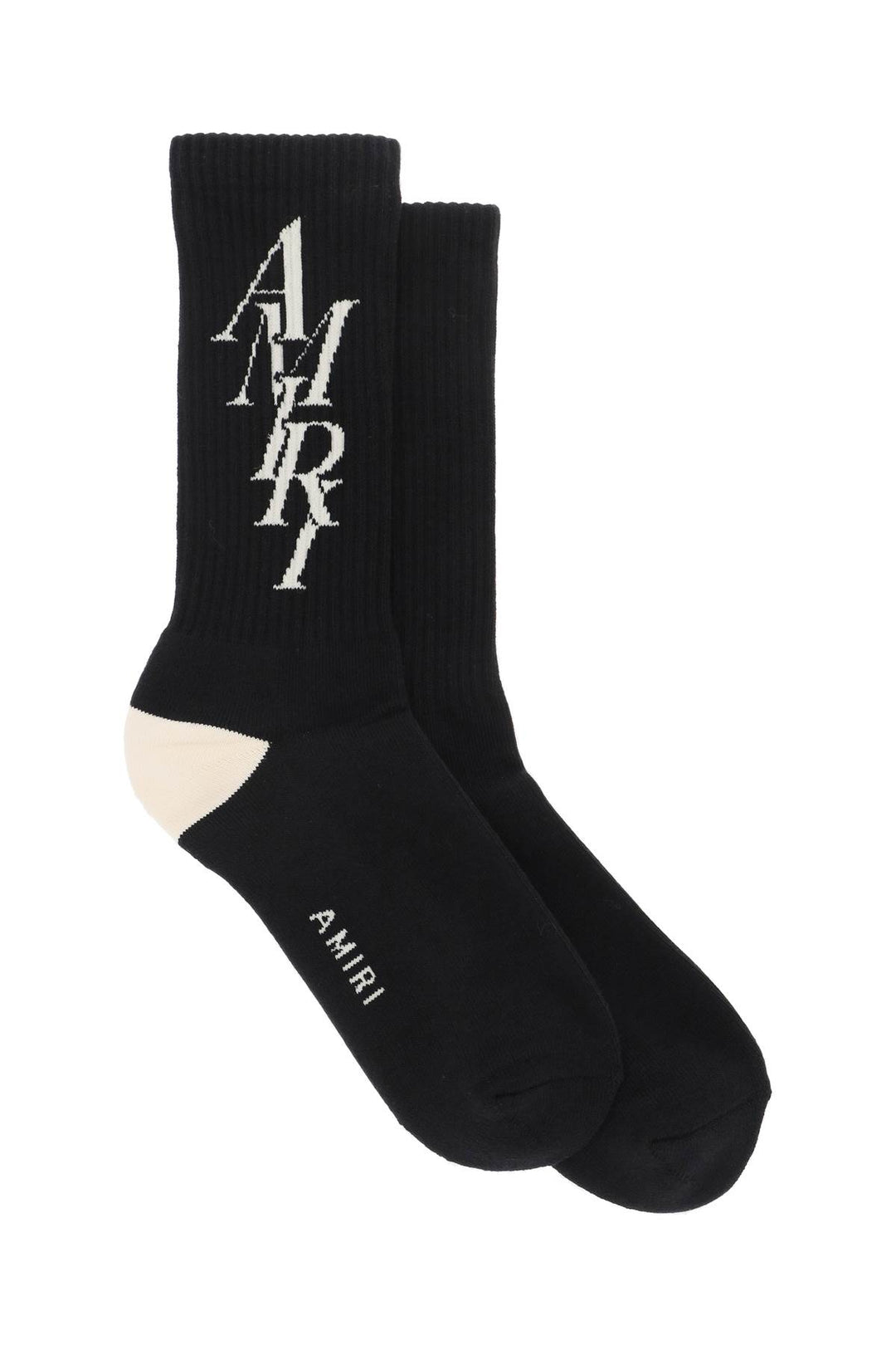 Amiri Stack Logo Socks   Nero