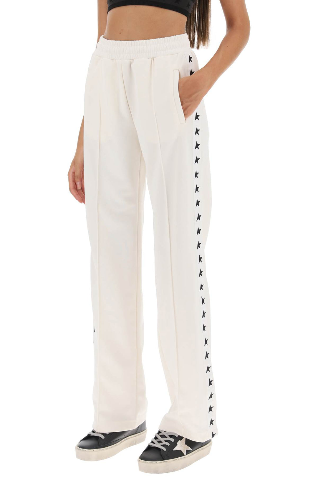 Golden Goose Dorotea Track Pants With Star Bands   Bianco