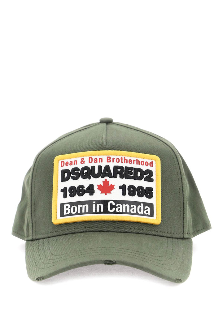 Dsquared2 Baseball Cap With Logoed Patch   Khaki