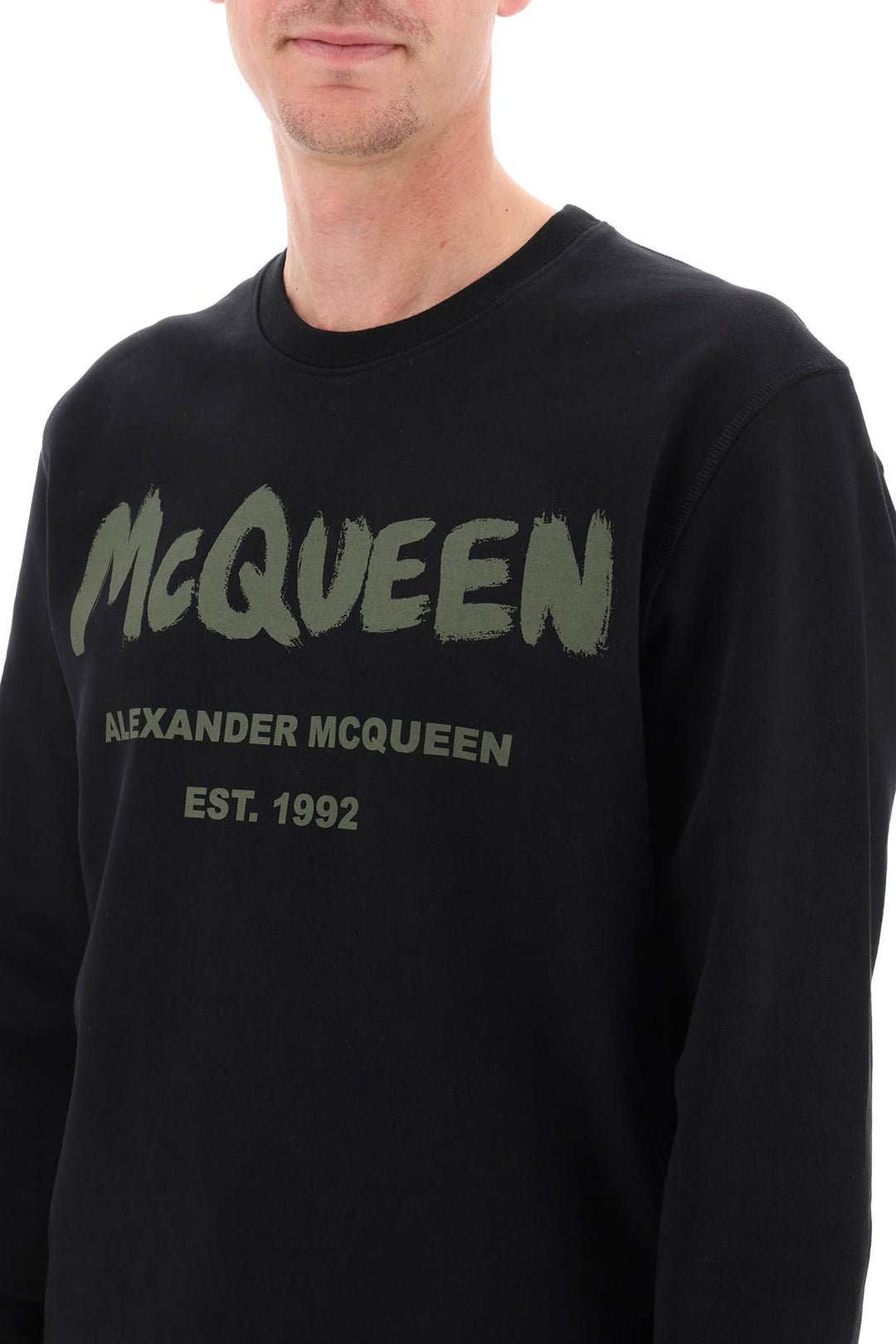 Alexander Mcqueen Mcqueen Graffiti Sweatshirt   Nero