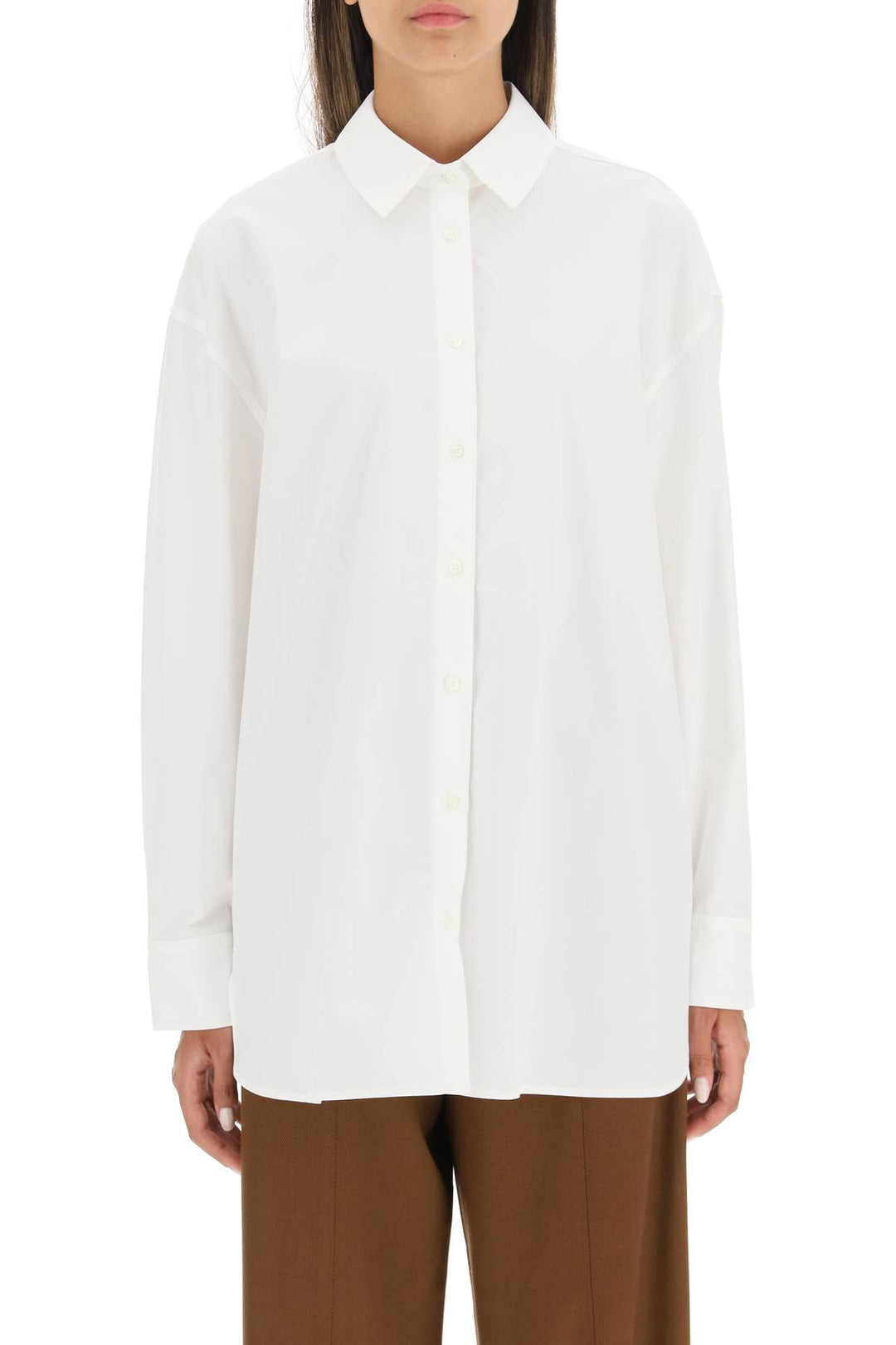 Loulou Studio Espanto Oversized Cotton Shirt   White