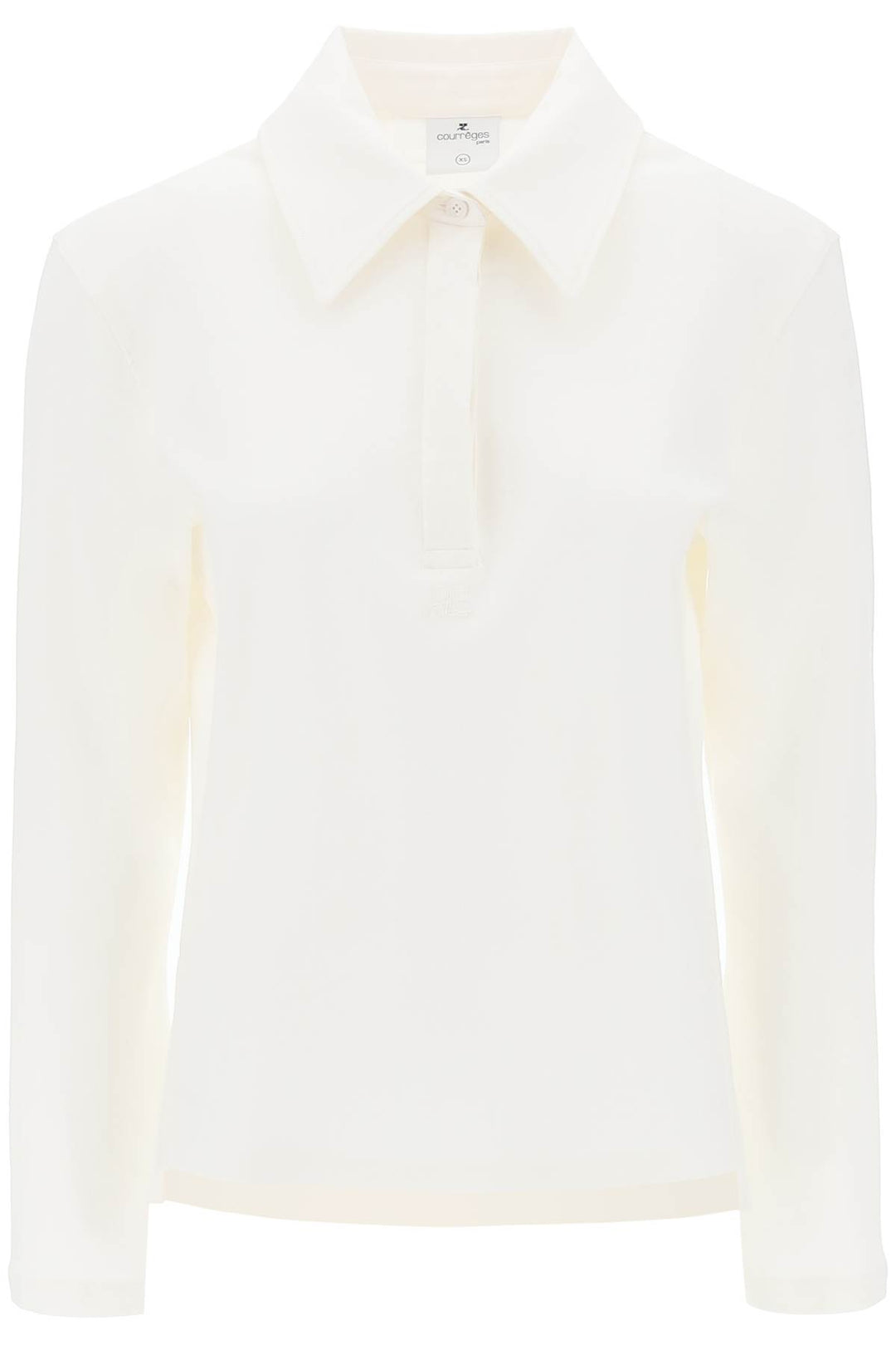 Courreges Cotton Piqué Polo Shirt   Bianco