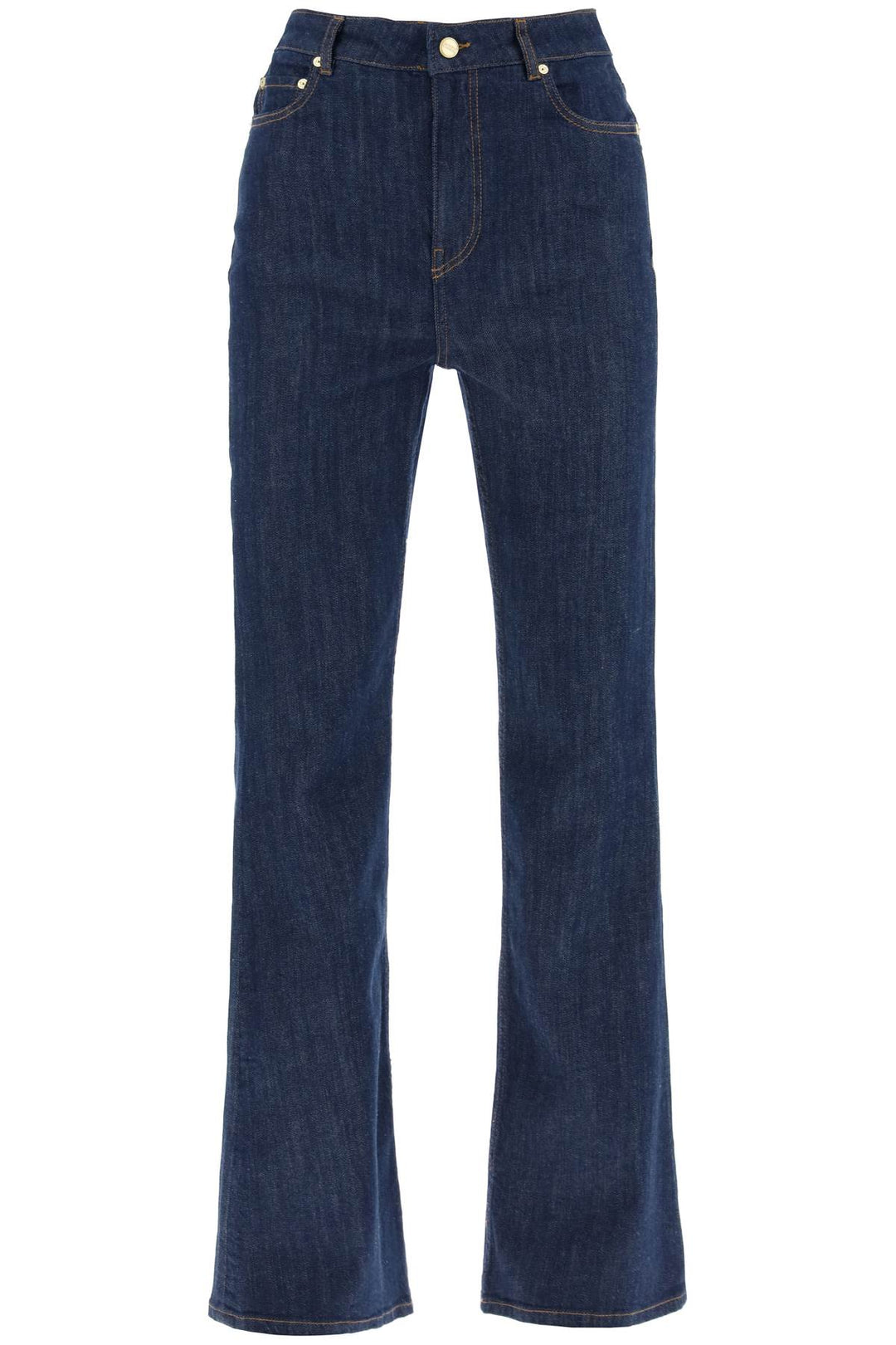 Ganni High Waisted Flared Jeans   Blu