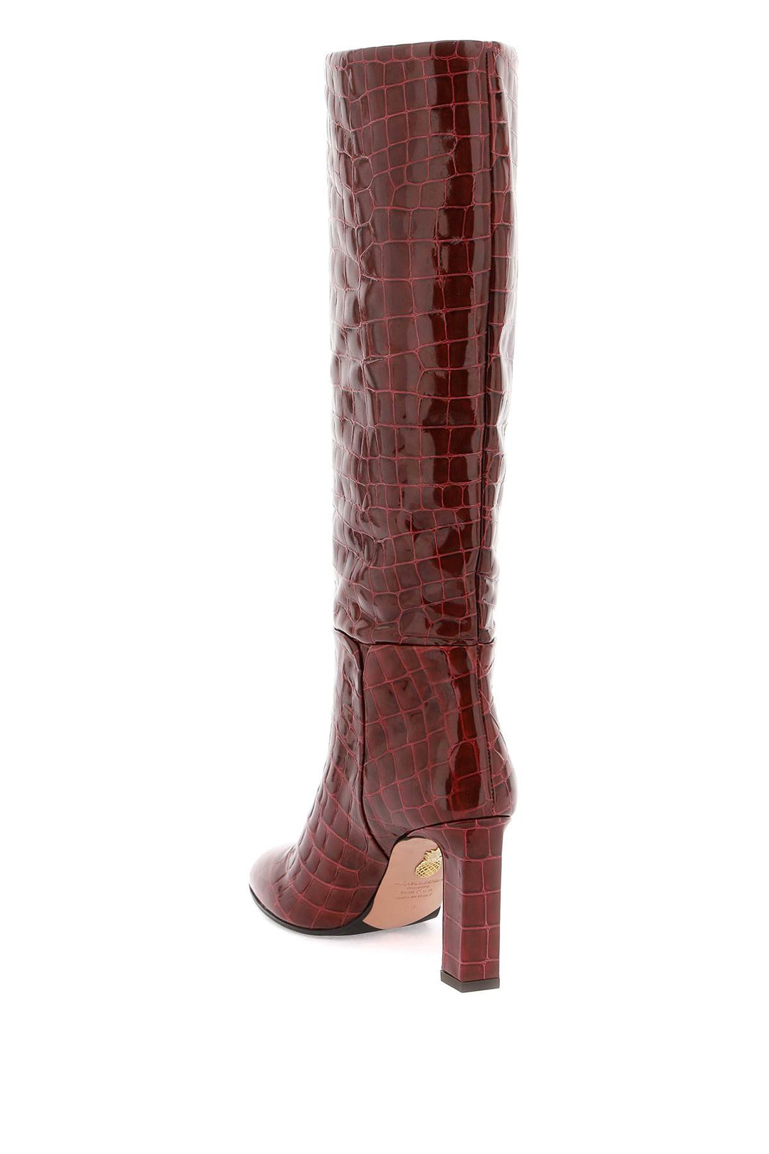 Aquazzura Sellier Boots In Croc Embossed Leather   Rosso
