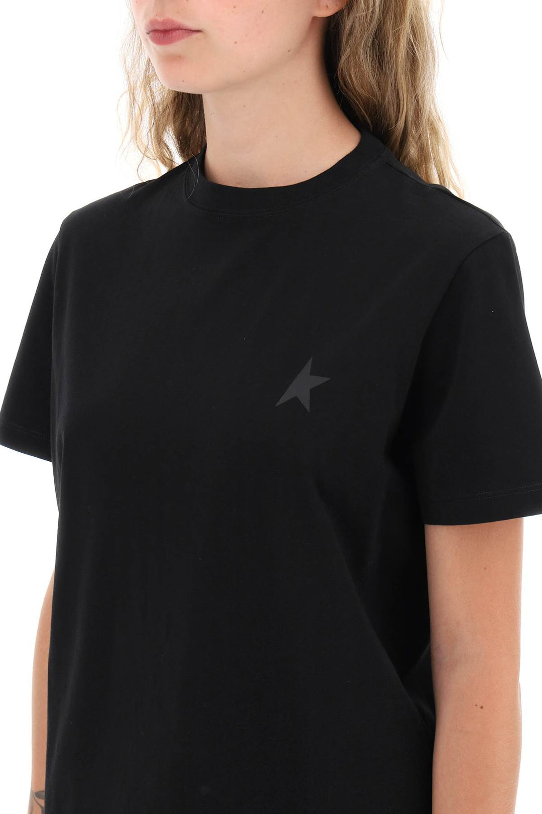 Golden Goose Regular T Shirt With Star Logo   Black