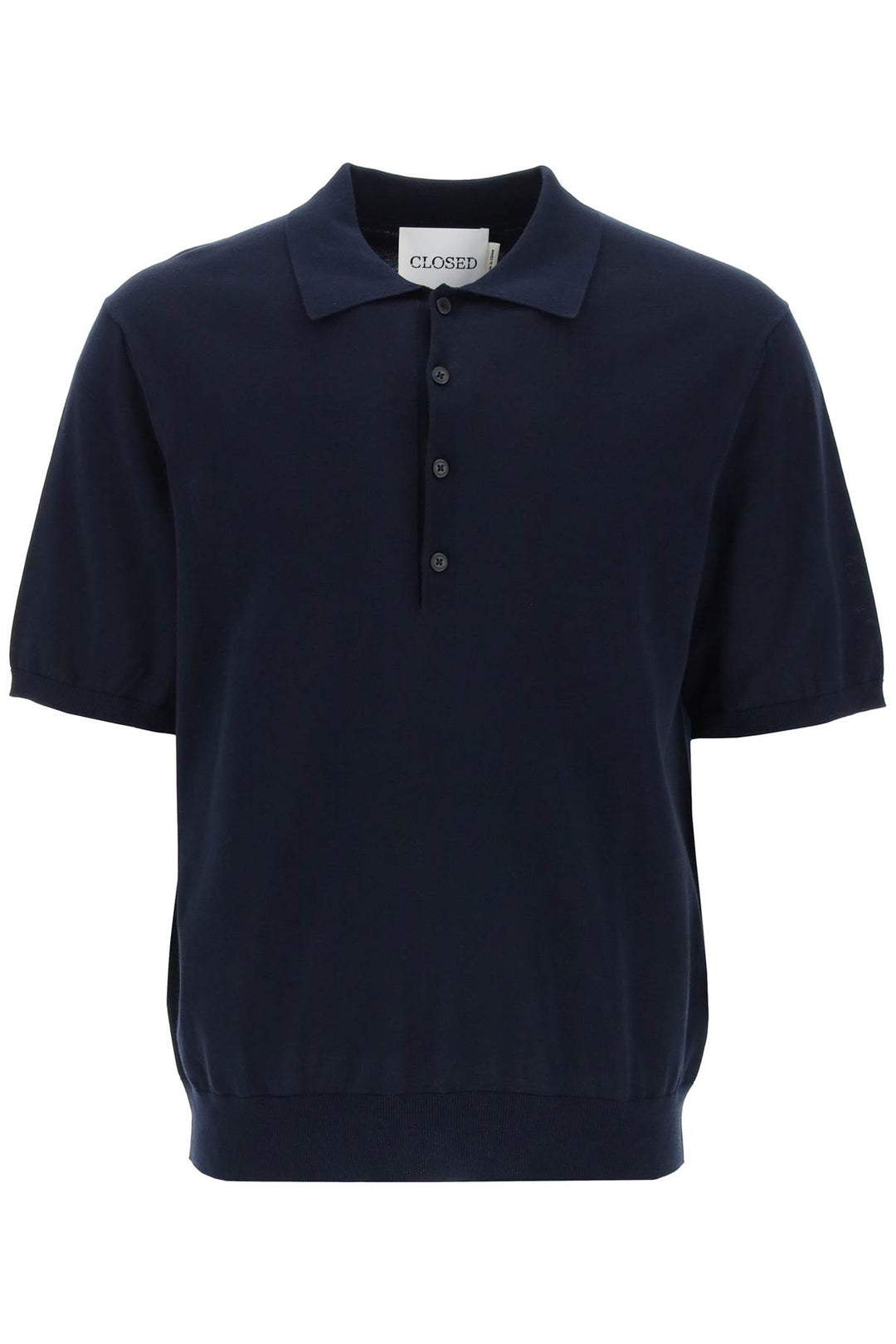 Closed Soft Fine Knit Polo Shirt   Blu