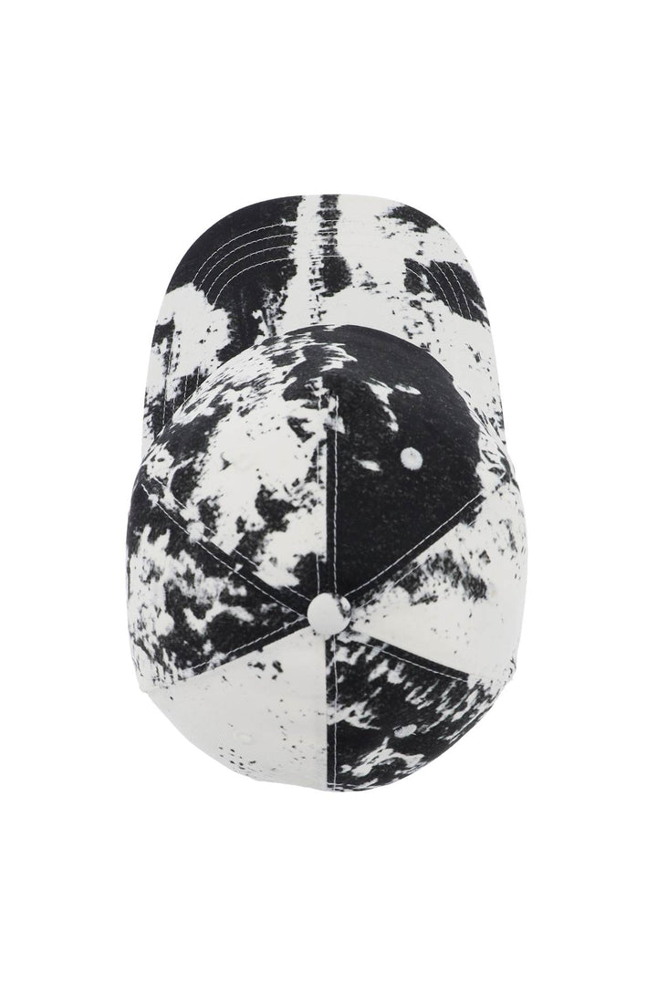 Alexander Mcqueen Printed Baseball Cap With Logo Embroidery   Bianco