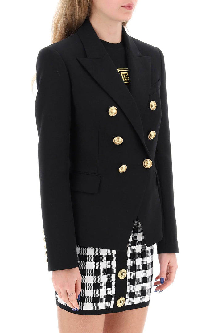 Balmain Fitted Double Breasted Jacket   Nero