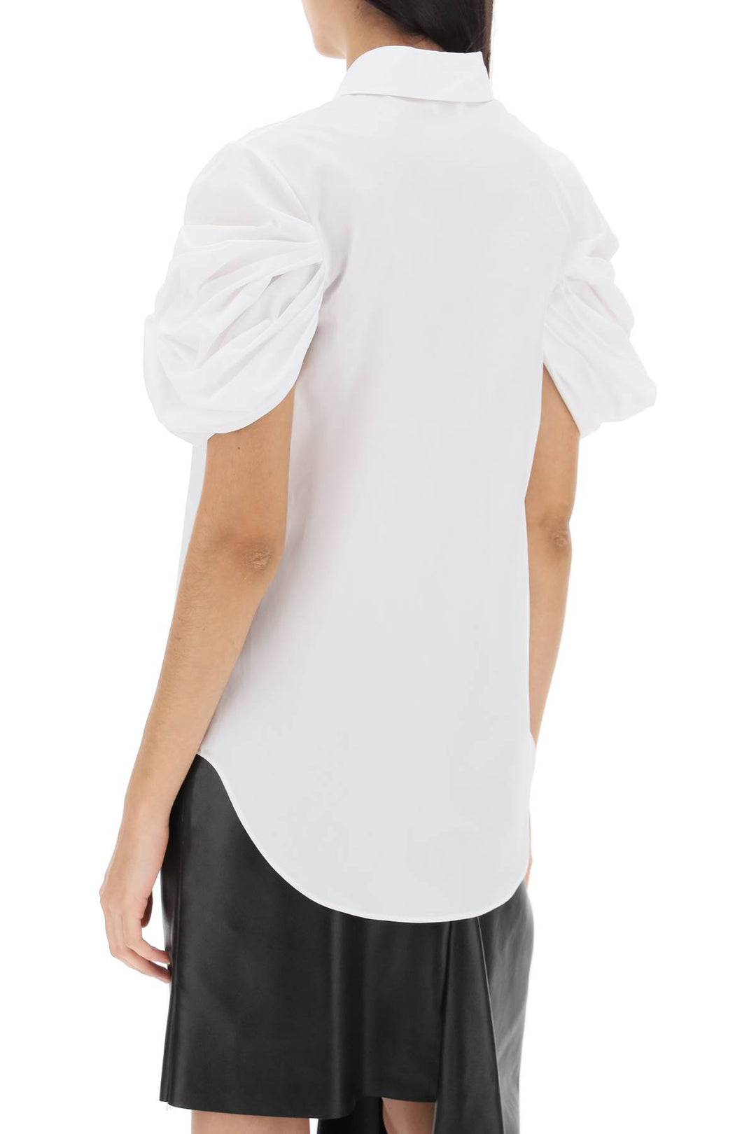 Alexander Mcqueen Shirt With Knotted Short Sleeves   Bianco