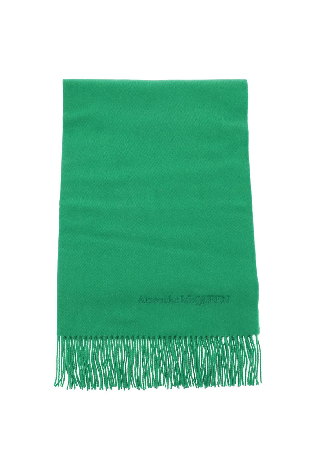 Alexander Mcqueen Cashmere Scarf With Embroidery   Verde