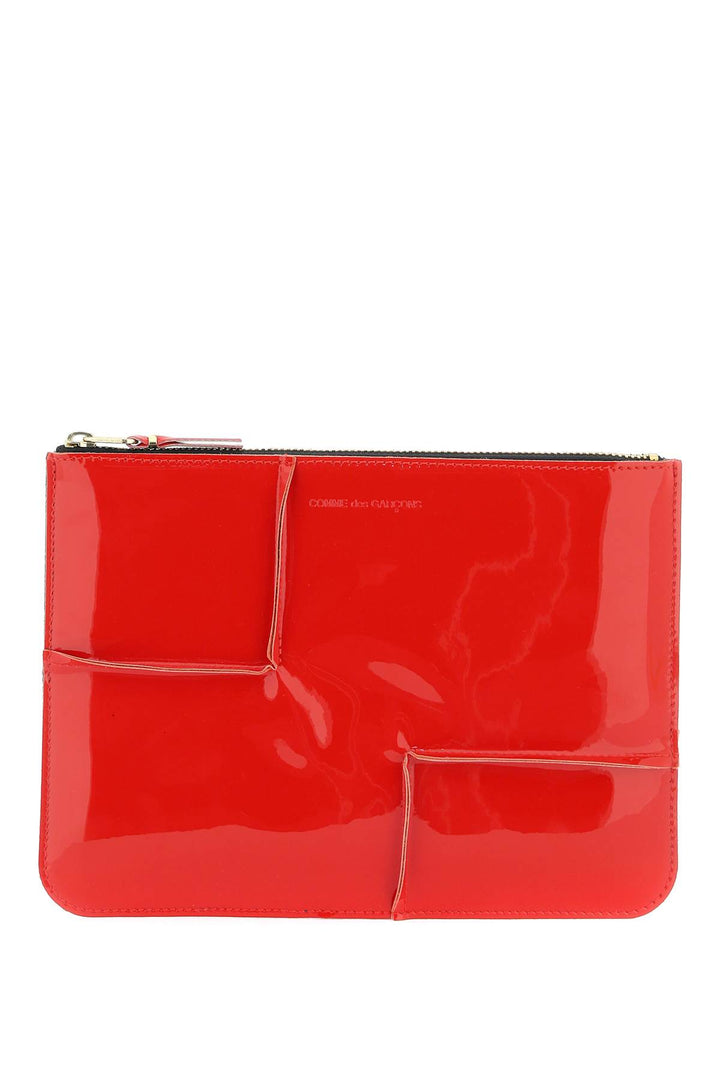 Comme Des Garcons Wallet Glossy Patent Leather   Rosso