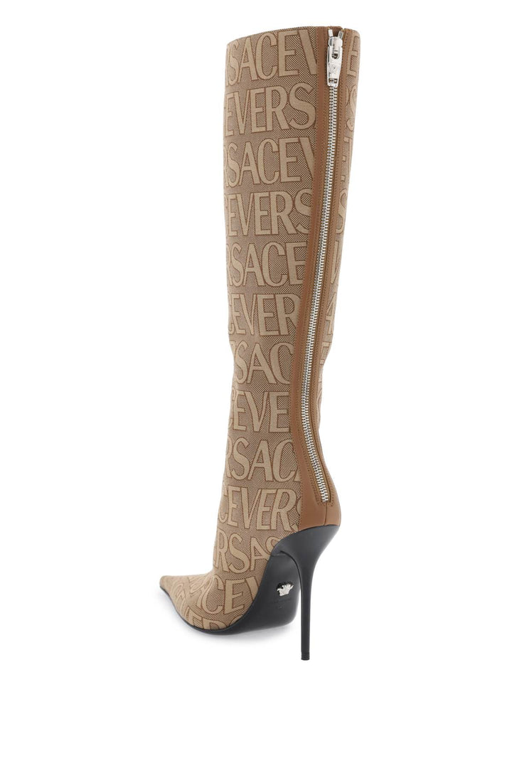 Versace 'Allover' Boots   Beige