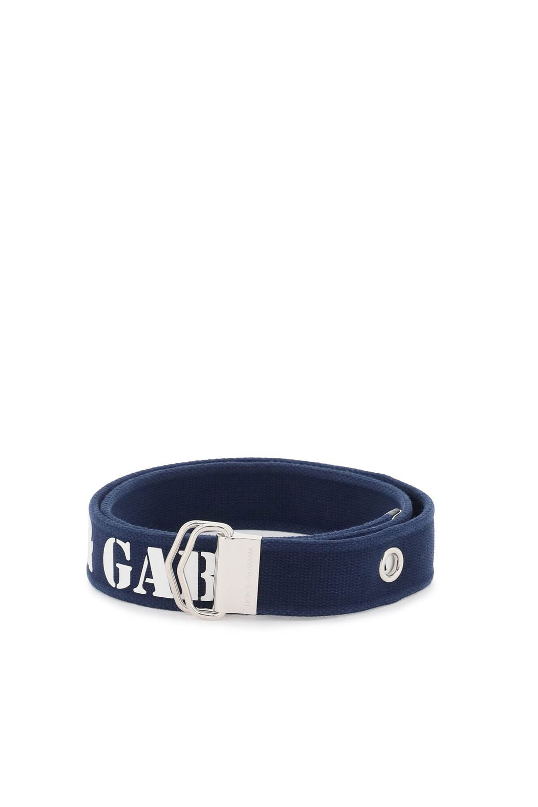 Dolce & Gabbana Replace With Double Quotelogo Tape Belt In Ribbon   Blu