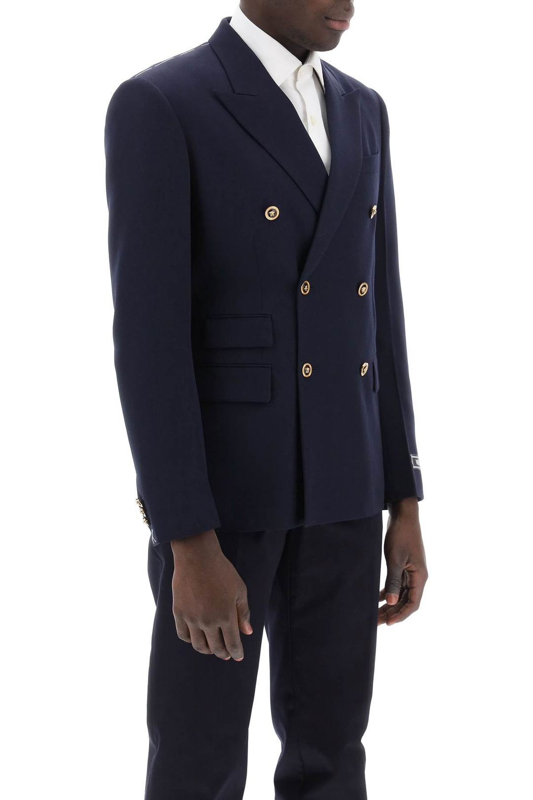 Versace Tailored Jacket With Medusa Buttons   Blu