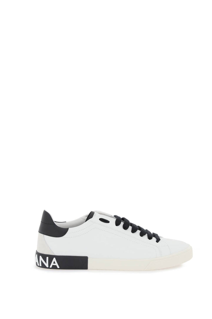 Dolce & Gabbana Nappa Leather Portofino Sneakers   Bianco