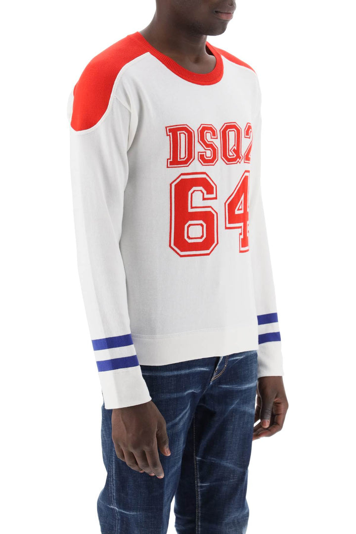 Dsquared2 Dsq2 64 Football Sweater   Bianco