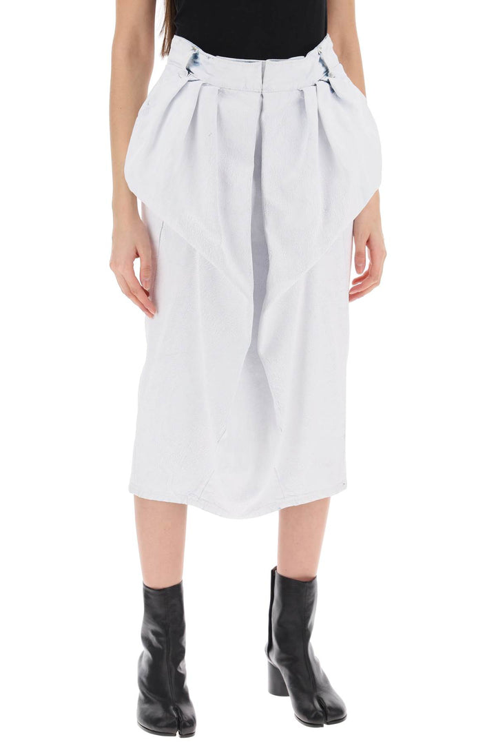 Maison Margiela Crinkled Denim Ruffled Skirt   Bianco