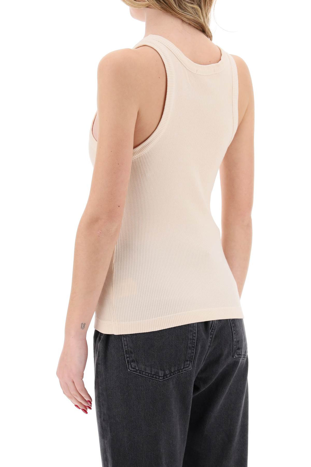 Agolde Replace With Double Quoteribbed Sleeveless Top B   Neutro