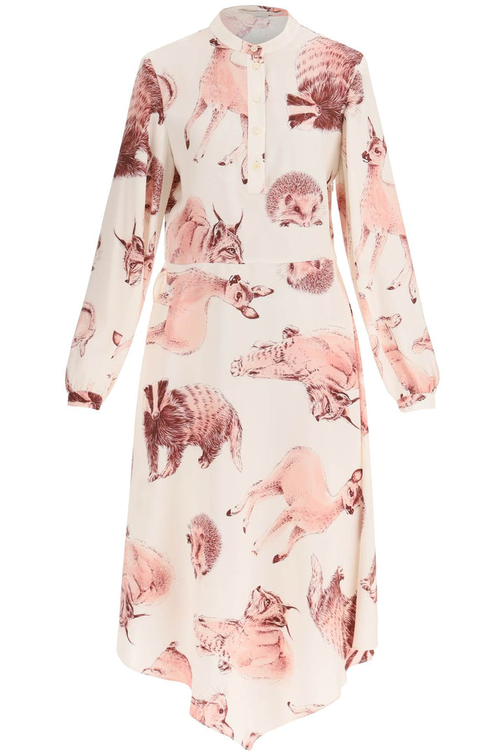 Stella Mc Cartney Fauna Rewild Print Shirt Dress   Rosa