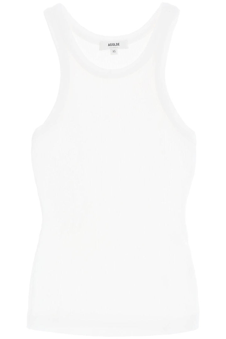 Agolde Replace With Double Quoteribbed Sleeveless Top B   Bianco