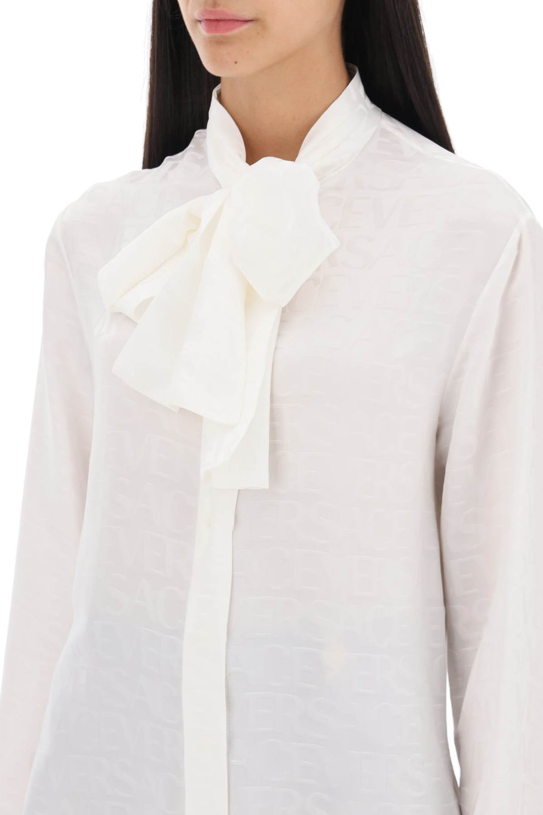 Versace 'Allover' Lavallière Shirt   Bianco