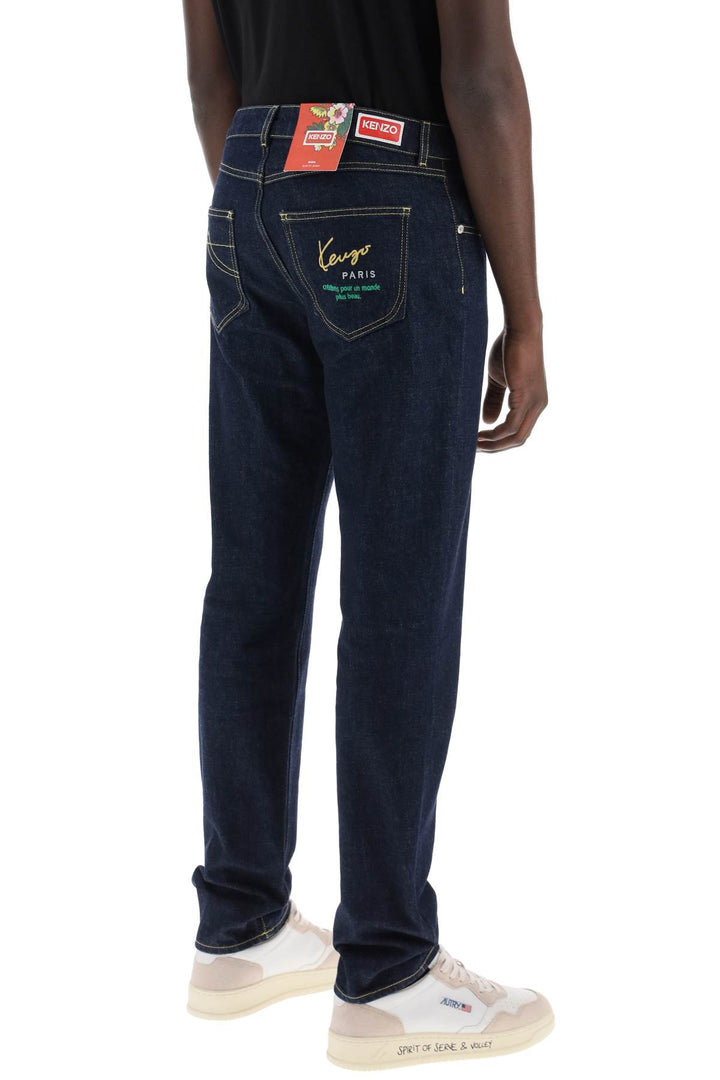 Kenzo Slim Fit Bara Jeans   Blu
