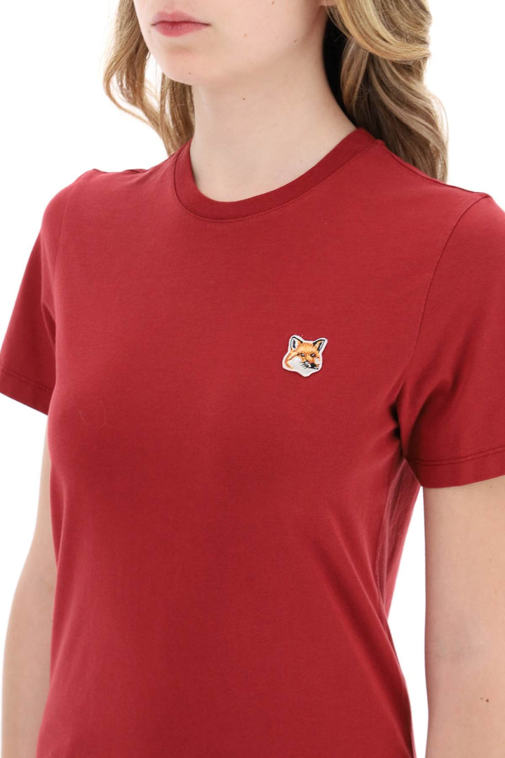 Maison Kitsune Fox Head Crew Neck T Shirt   Rosso