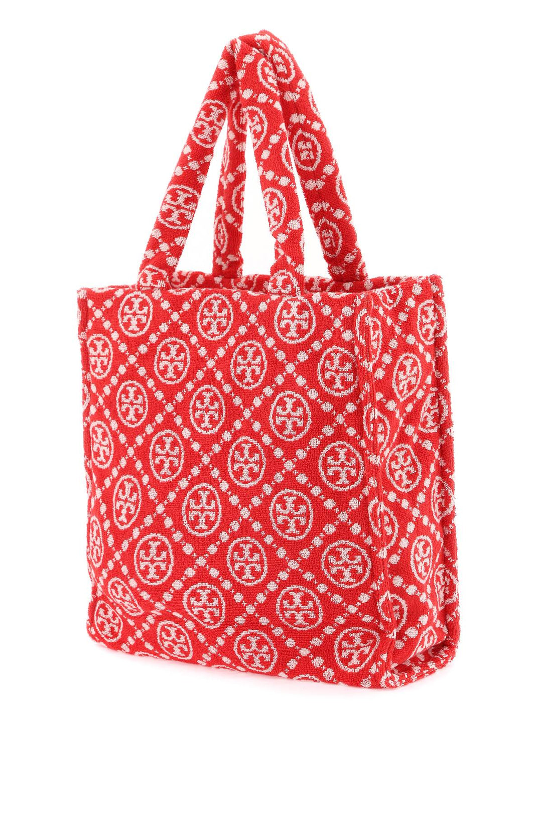 Tory Burch T Monogram Terry Tote Bag   Rosso