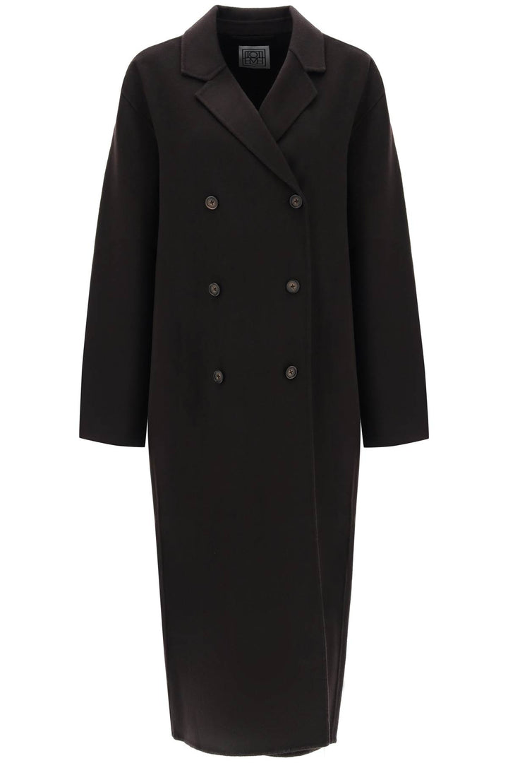Toteme Oversized Double Breasted Wool Coat   Marrone