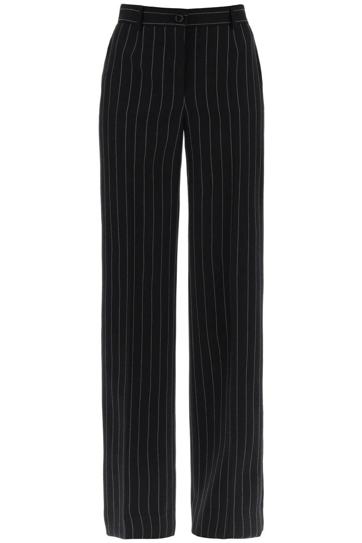 Dolce & Gabbana Striped Flare Leg Pants   Nero