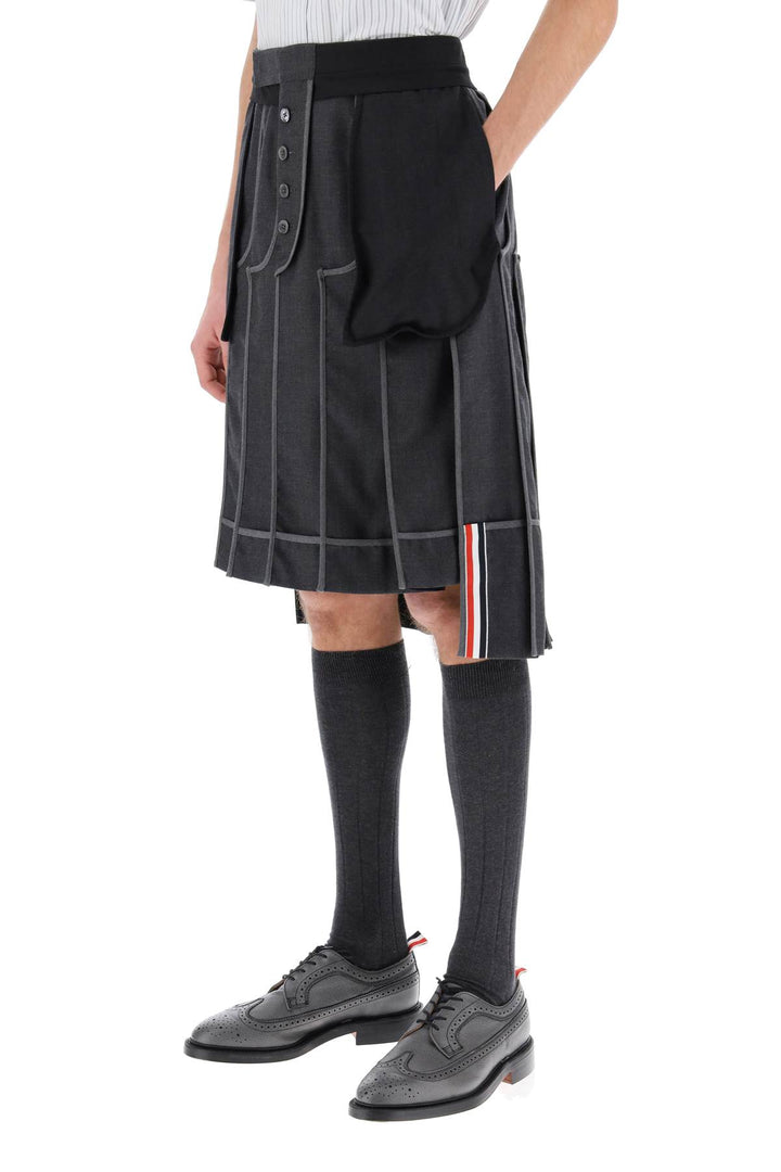 Thom Browne Inside Out Pleated Skirt   Grigio
